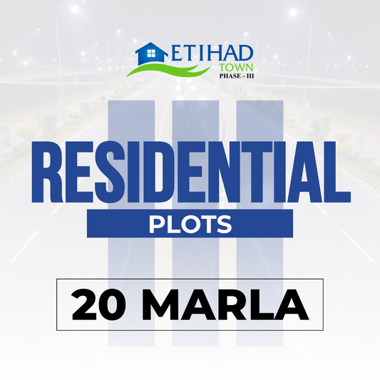 20 Marla Residential Plot Block ETIHAD Town Phase 3