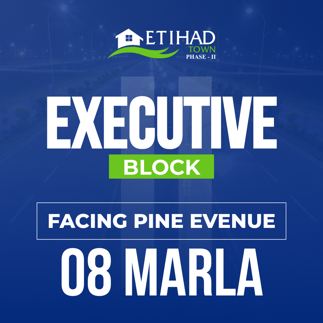 8 Marla Commercial Plot Facing Pine Avenue Executive Block ETIHAD Town Phase 2
