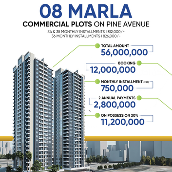 8 Marla Commercial Plot Facing Pine Avenue Executive Block ETIHAD Town Phase 2
