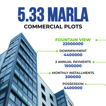 5.33 Marla Commercial Plot Fountain View Executive Block ETIHAD Town Phase 2
