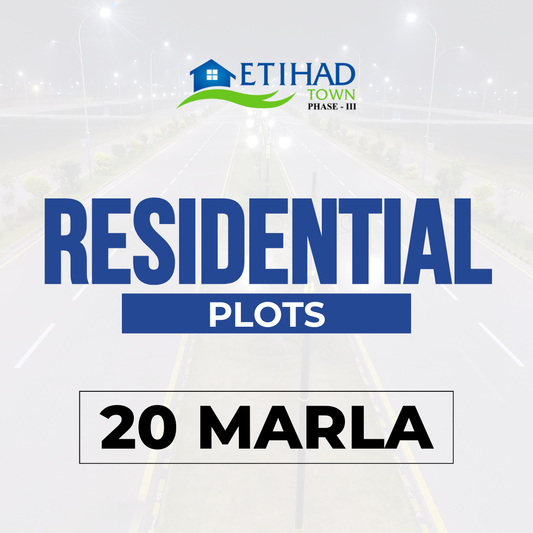 20 Marla Residential Plot Block ETIHAD Town Phase 3
