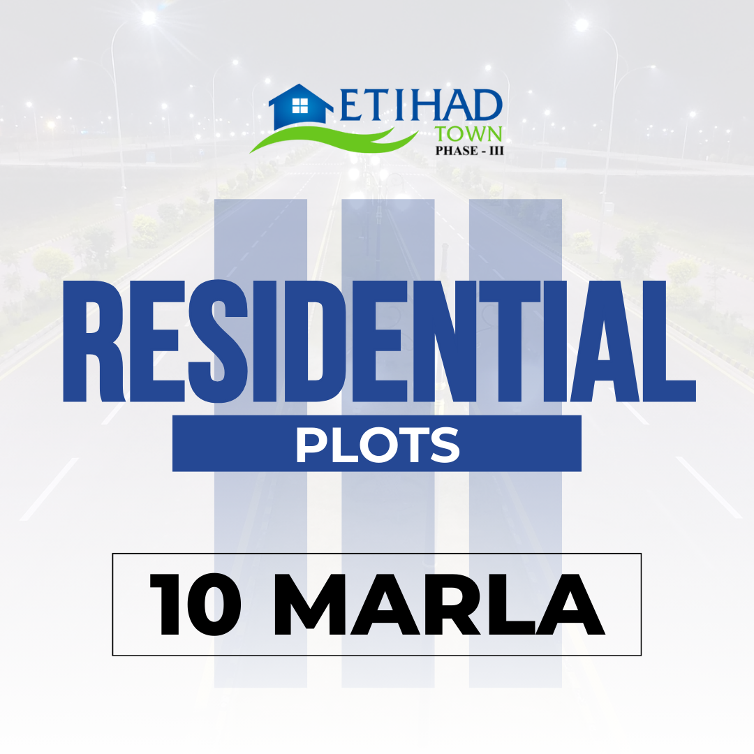 10 Marla Residential Plot Block ETIHAD Town Phase 3