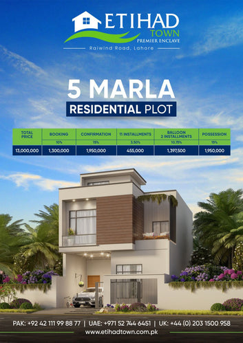5 Marla - Premier Enclave Residential Plot Etihad Town